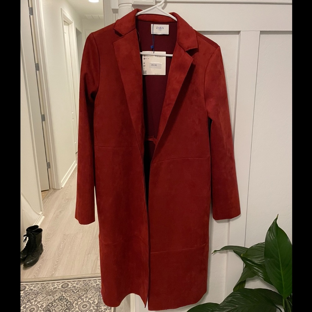 NWT Zara faux suede coat